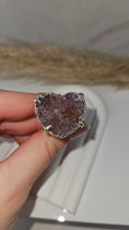 Bild in Galerie-Betrachter laden, Druzy Amethyst Herz Ring Silber (33ame)