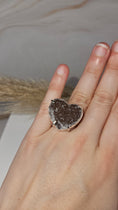 Bild in Galerie-Betrachter laden, Druzy Amethyst Herz Ring Silber (33sil)