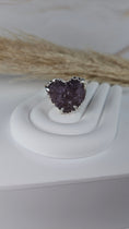 Bild in Galerie-Betrachter laden, Druzy Amethyst Herz Ring Silber (33gdd)
