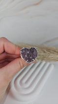 Bild in Galerie-Betrachter laden, Druzy Amethyst Herz Ring Silber (33gdd)