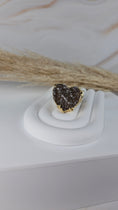 Bild in Galerie-Betrachter laden, Druzy Amethyst Herz Ring Gold (33gam)