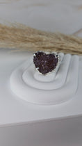 Bild in Galerie-Betrachter laden, Druzy Amethyst Herz Ring Silber (33ame)