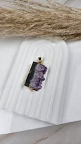 Bild in Galerie-Betrachter laden, Amethyst Achat Kettenanhänger in Gold (16wwq)