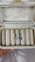 Bild in Galerie-Betrachter laden, 925 Silber Amethyst Stern Creolen (15ami)