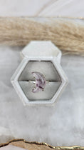 Bild in Galerie-Betrachter laden, Amethyst Mond Set aus Ring & Kettenanhänger in Silber (58cf)