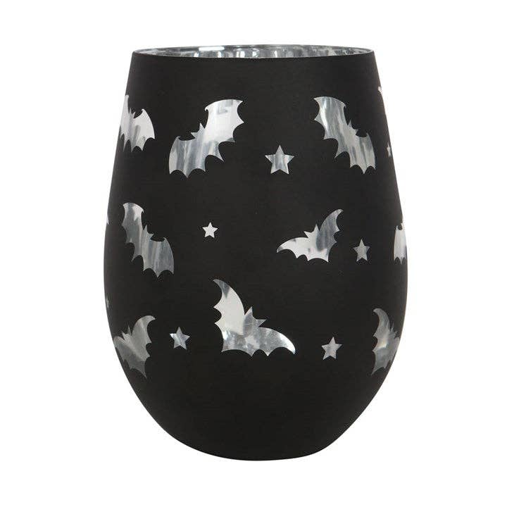 Glas mit Fledermaus