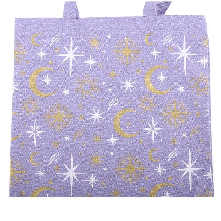 Lila Tragetasche mit himmlischem Print