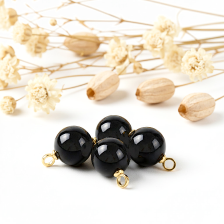 Onyx Kugelanhänger in Gold