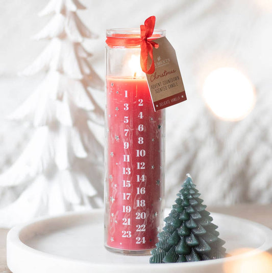 Rote Vanille Weihnachts-Adventsröhrenkerze