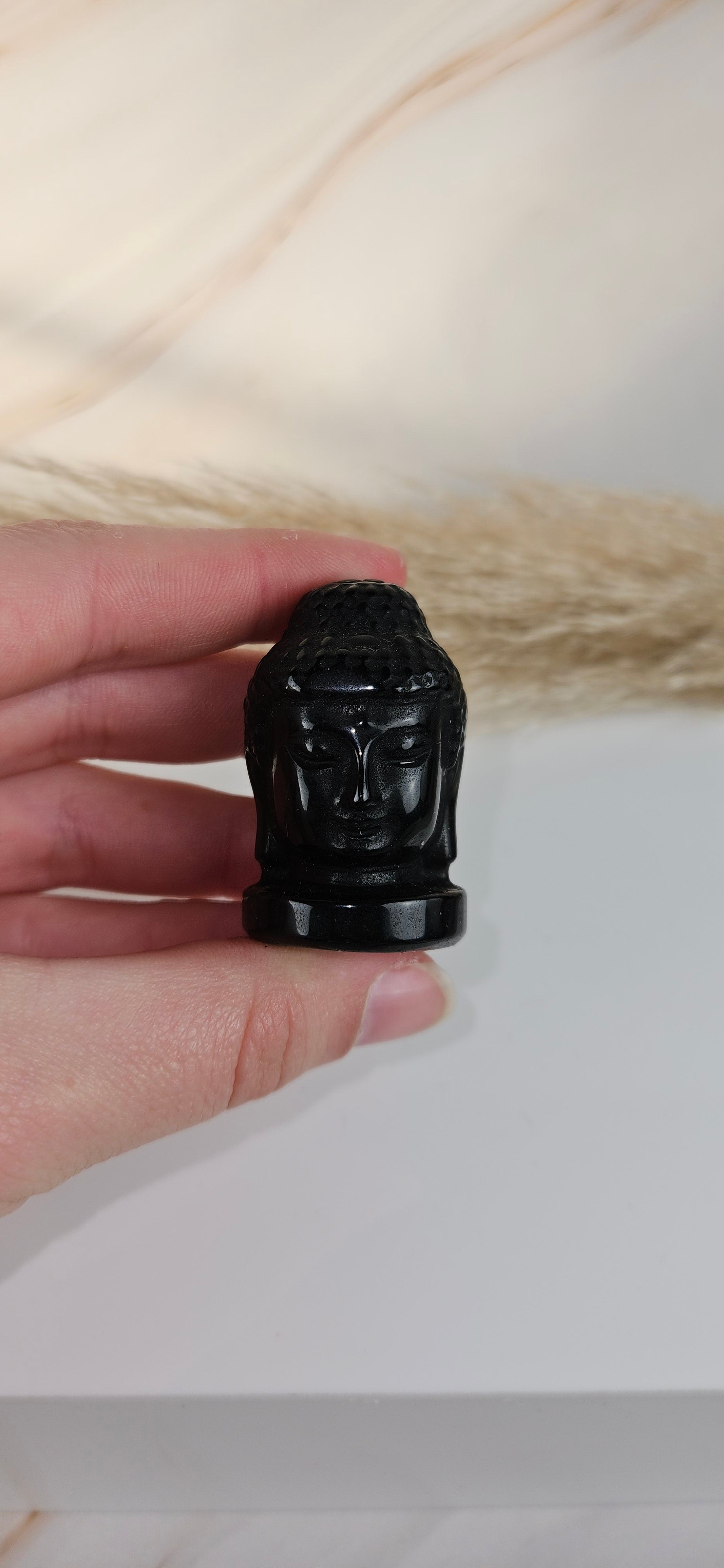 Buddah Mini Köpfe (8bdk) Obsidian