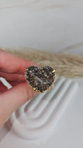 Bild in Galerie-Betrachter laden, Druzy Amethyst Herz Ring Gold (33gam)

