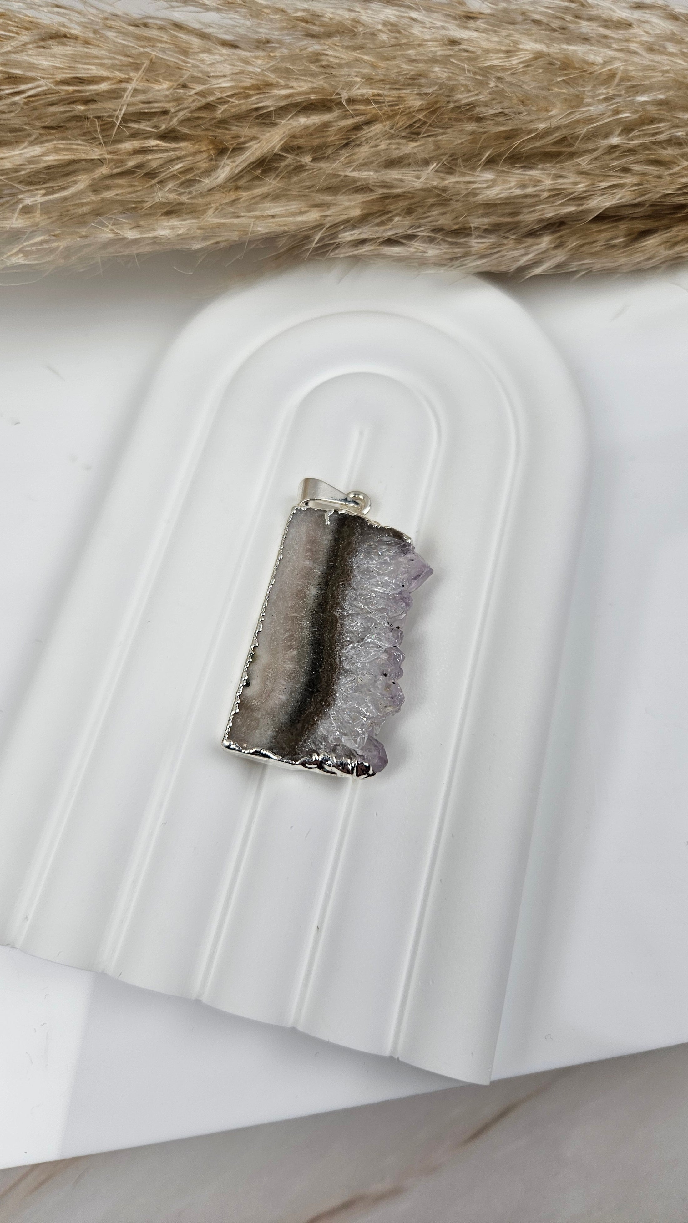 Amethyst Achat Kettenanhänger in Silber (18aau)