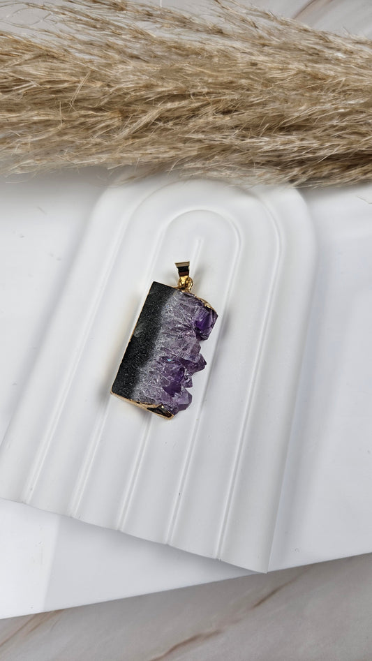 Amethyst Achat Kettenanhänger in Gold (16wwq)