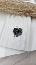 Bild in Galerie-Betrachter laden, Amethyst Achat Herz Kettenanhänger in Silber (22eee)
