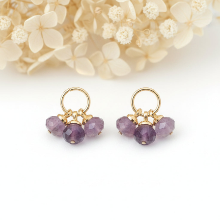 Élia Dreifach Amethyst Anhänger in Gold