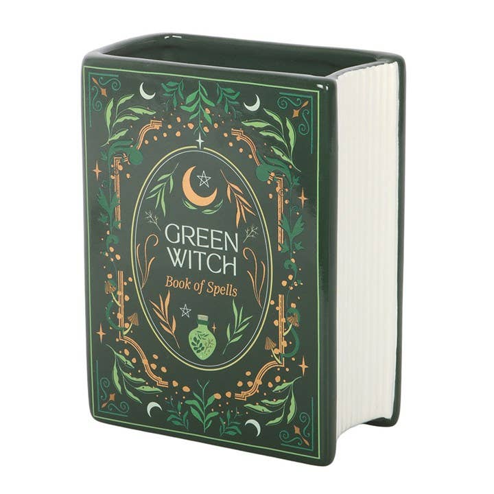 Grüne Vase "Green Witch - Book of Spells
