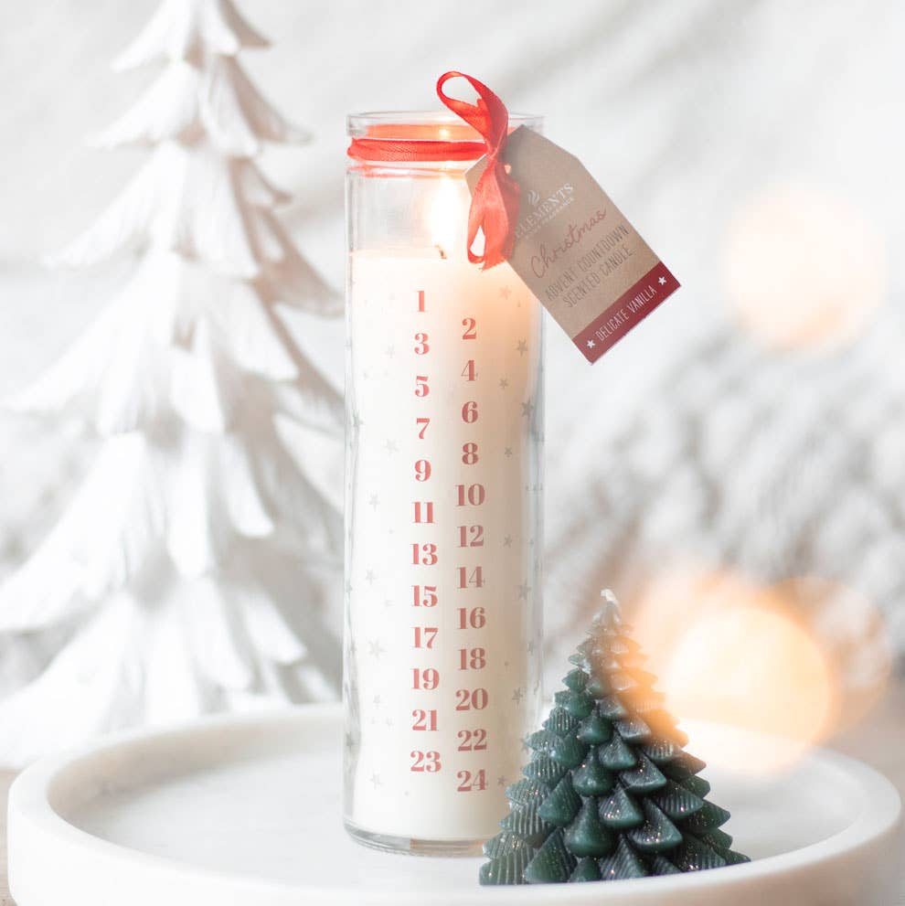 Weiße Vanille Weihnachts-Adventsröhrenkerze