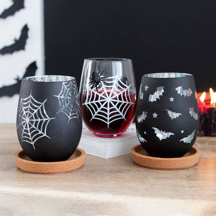 Glas mit Fledermaus