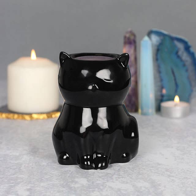 Gothic Black Cat - Ölbrenner und Wachswärmer