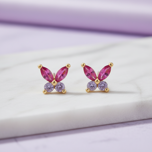 Ohrstecker Schmetterling Allure rosa-lila
