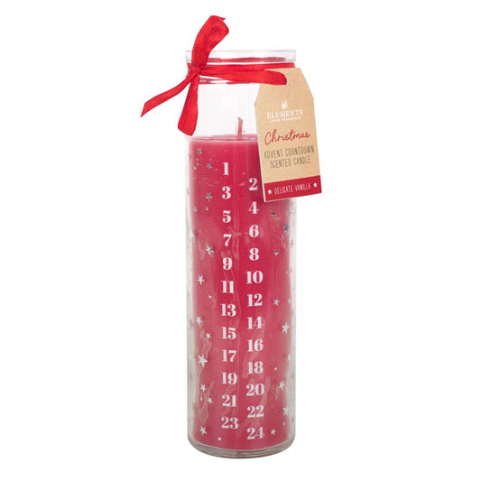 Rote Vanille Weihnachts-Adventsröhrenkerze