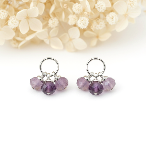Amara dreifach Amethyst Anhänger in Silber