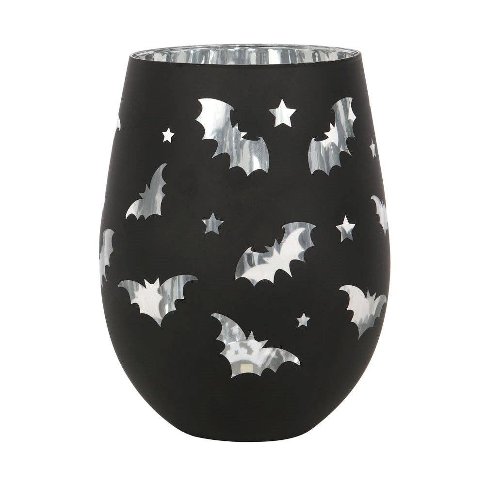 Glas mit Fledermaus