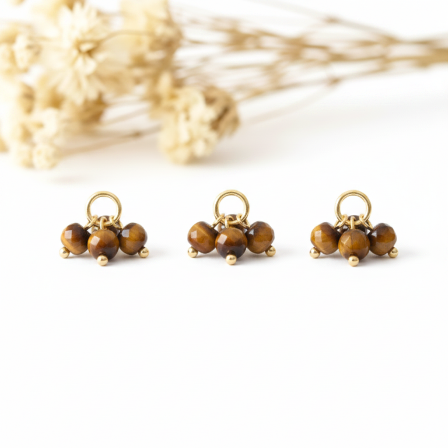Liora Dreifach Tigerauge Anhänger in Gold