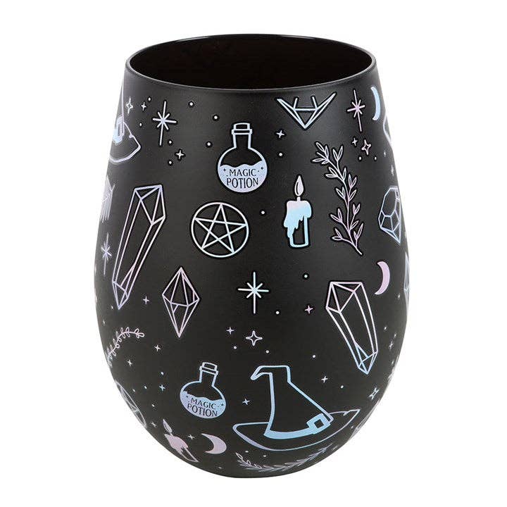 Glas mit Kristall-Hexendruck