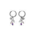 Bild in Galerie-Betrachter laden, Muschel Rosenquarz Amethyst & Aquamarin Ohrringe - Silber
