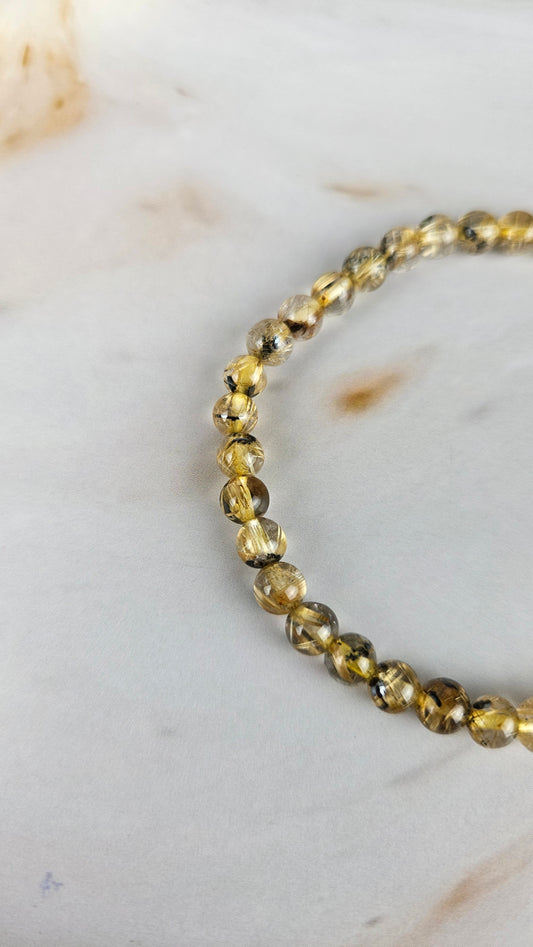 Gold Rutil Kugelarmband (24gor)
