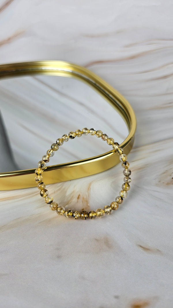 Gold Rutil Kugelarmband (24gor)