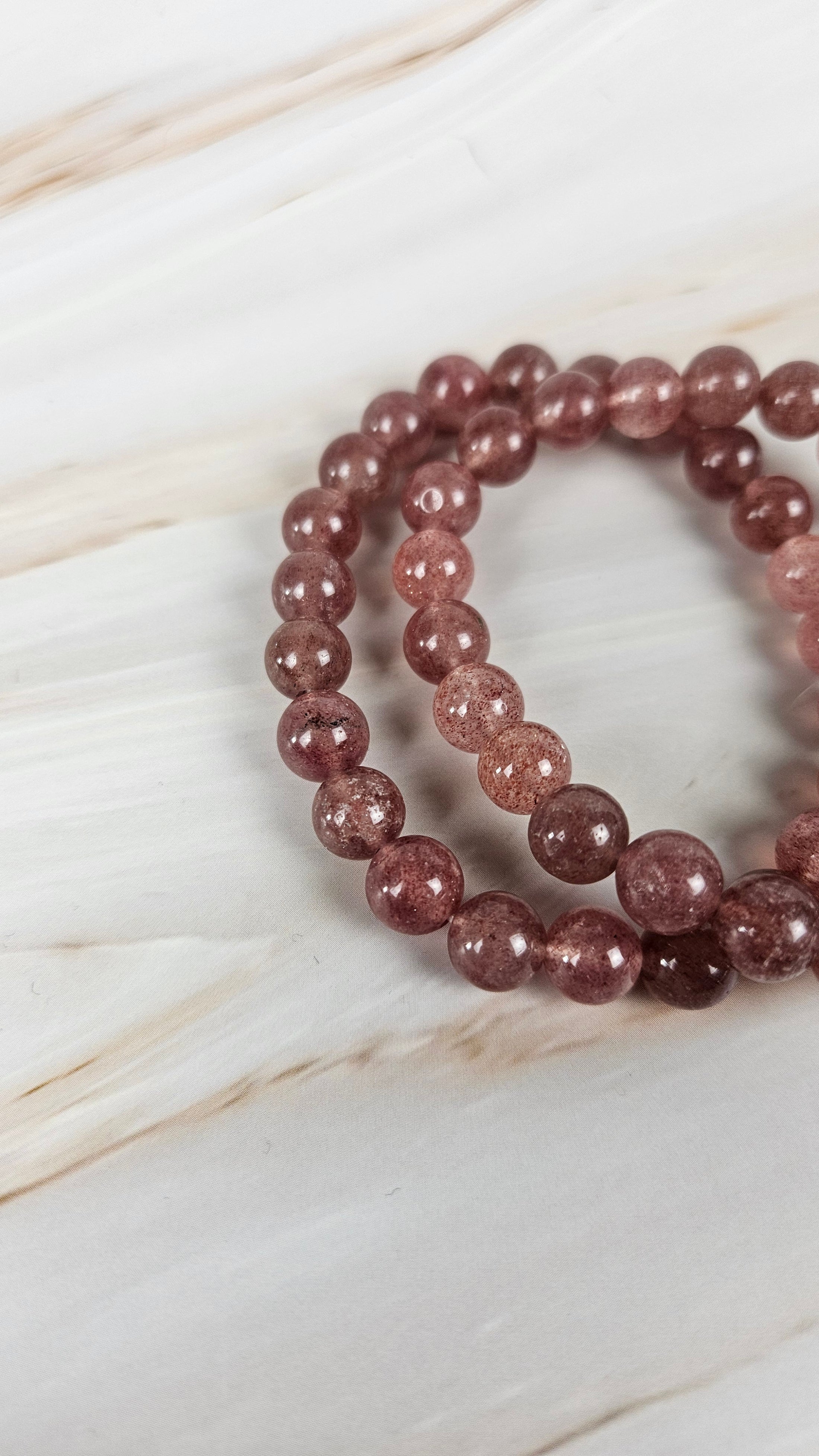 Erdbeerquarz Kugelarmband (12erb)