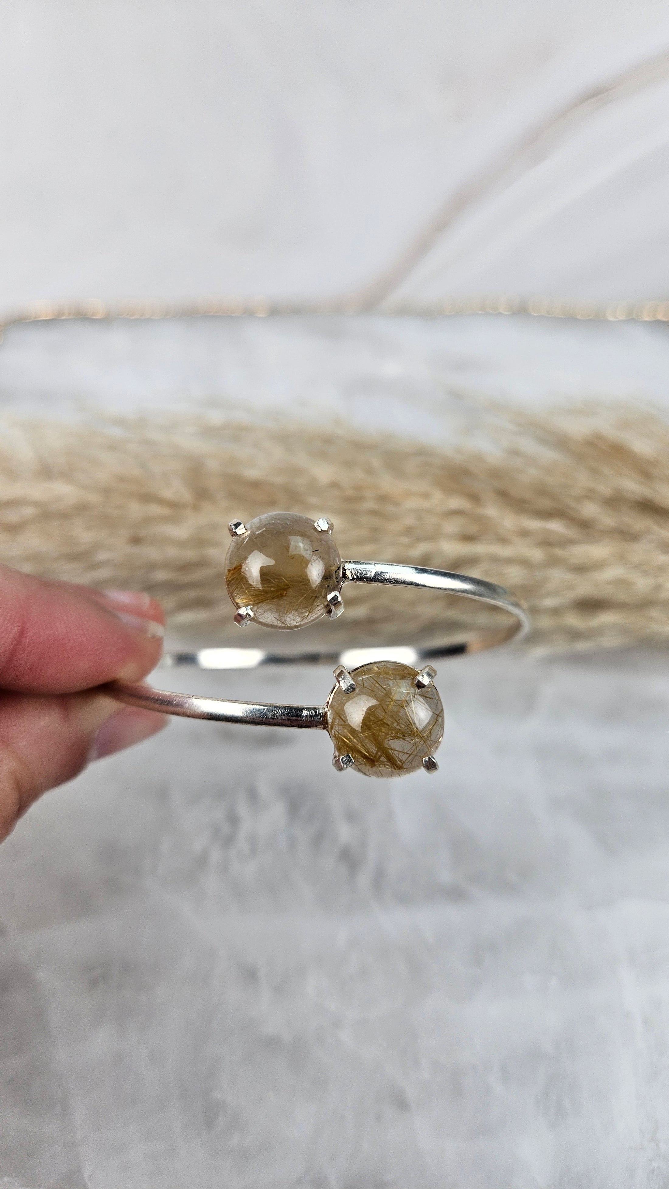 Gold Rutil Armreif in Silber (48wui)