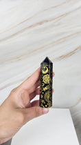 Bild in Galerie-Betrachter laden, Obsidian Turm mit Goldmuster (12mus)
