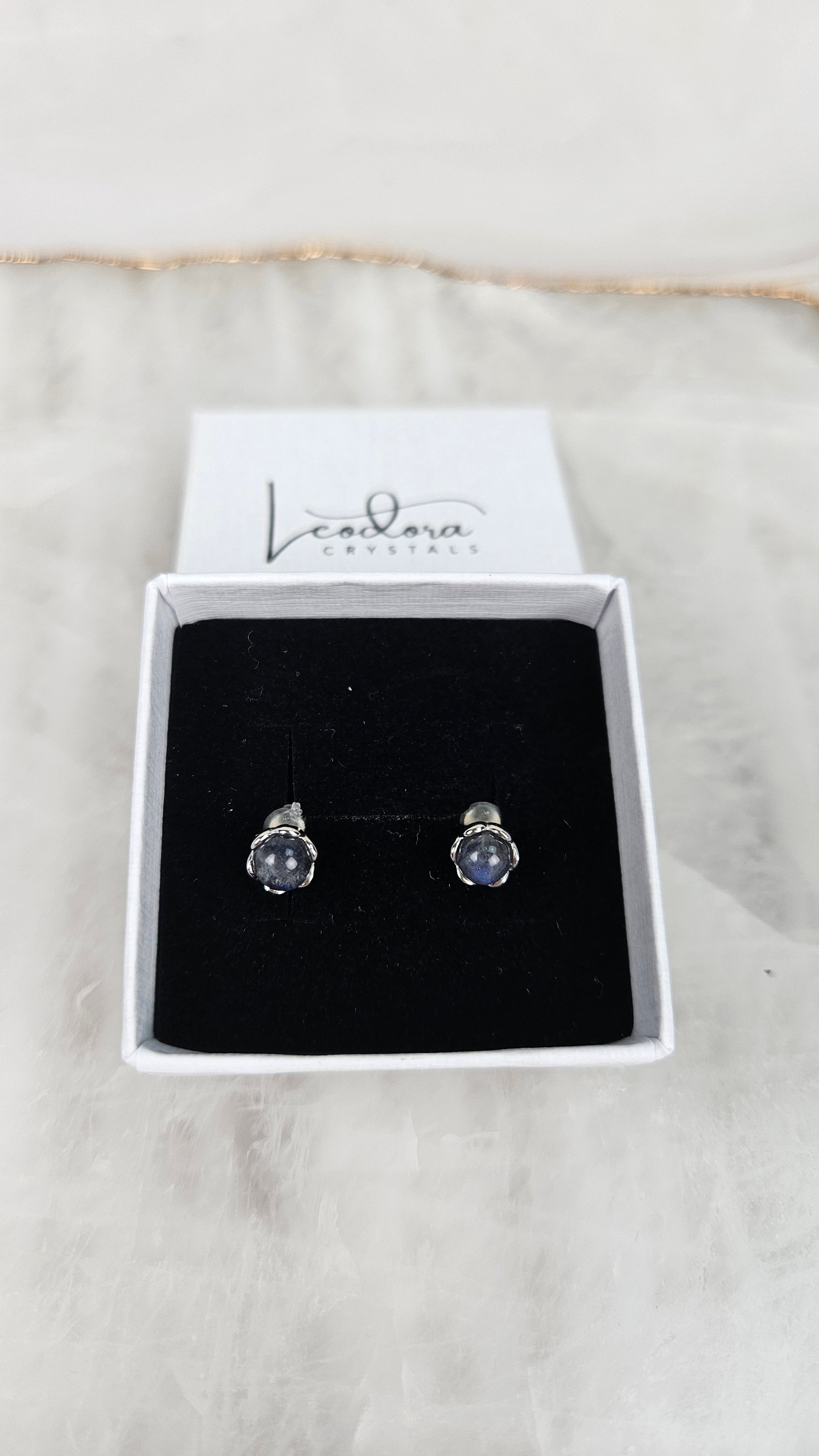 925 Silber Labradorit Ohrstecker (27la)