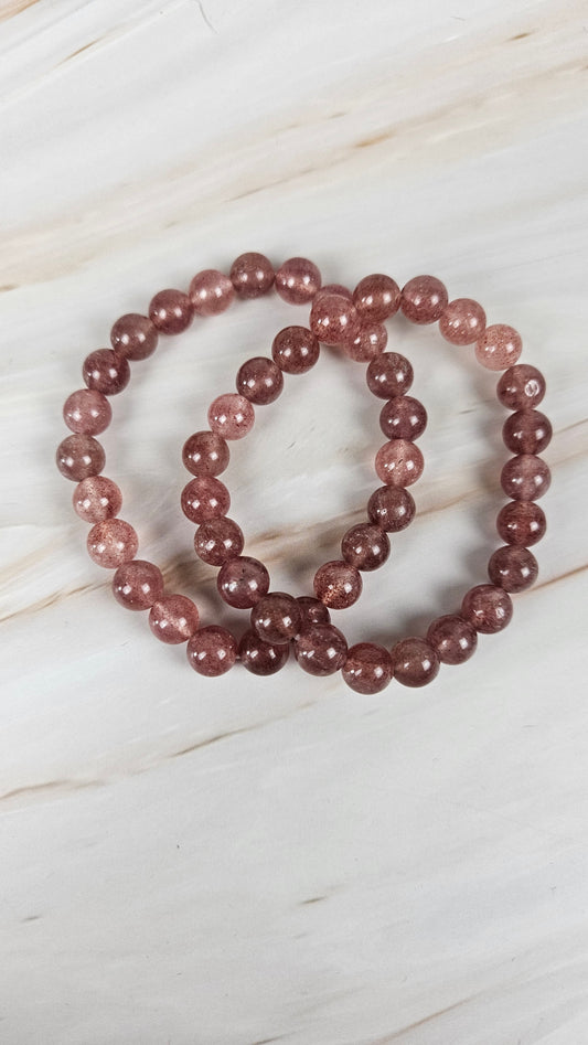 Erdbeerquarz Kugelarmband (12erb)