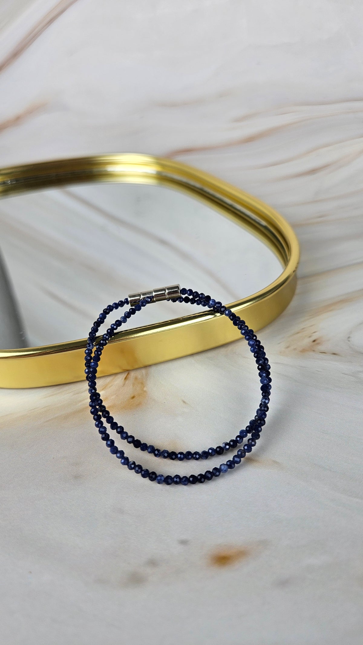 Faccetiertes Lapislazuli Armband mit Magnetverschluss (19lsp)