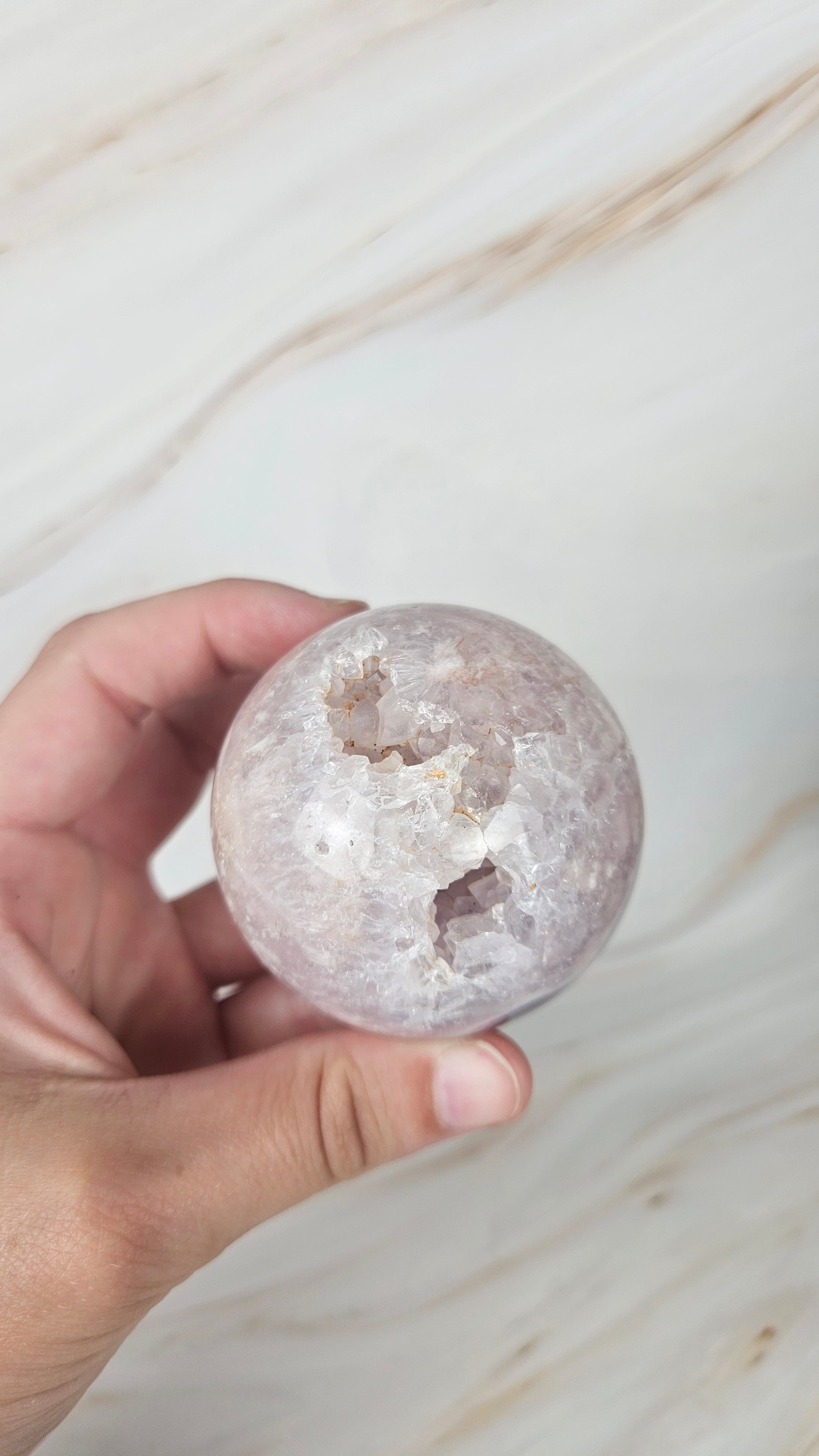 Druzy Pink Amethyst / Blumenachat Kugel (40r)
