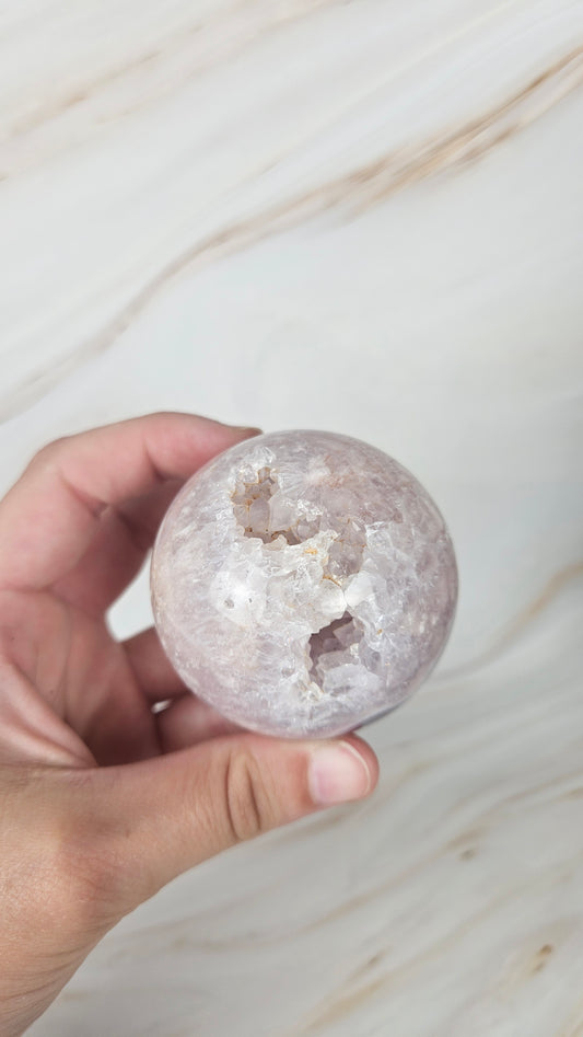 Druzy Pink Amethyst / Blumenachat Kugel (40r)