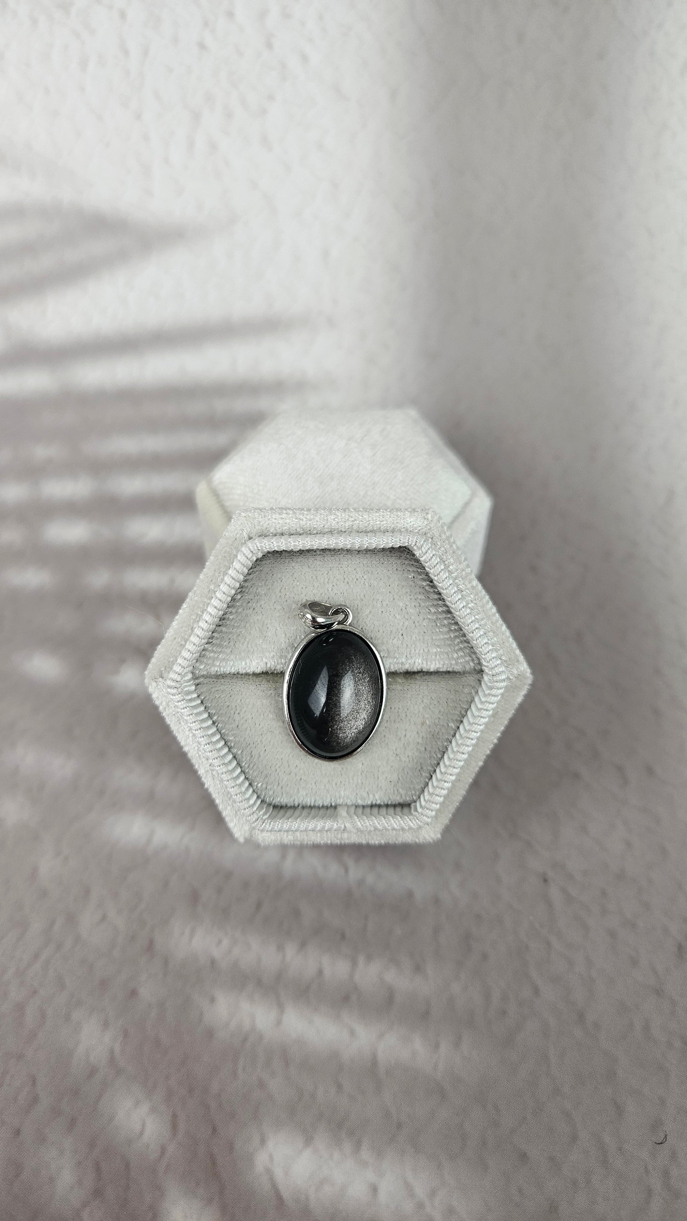 925 Silber Silberobsidian Anhänger (39sob)