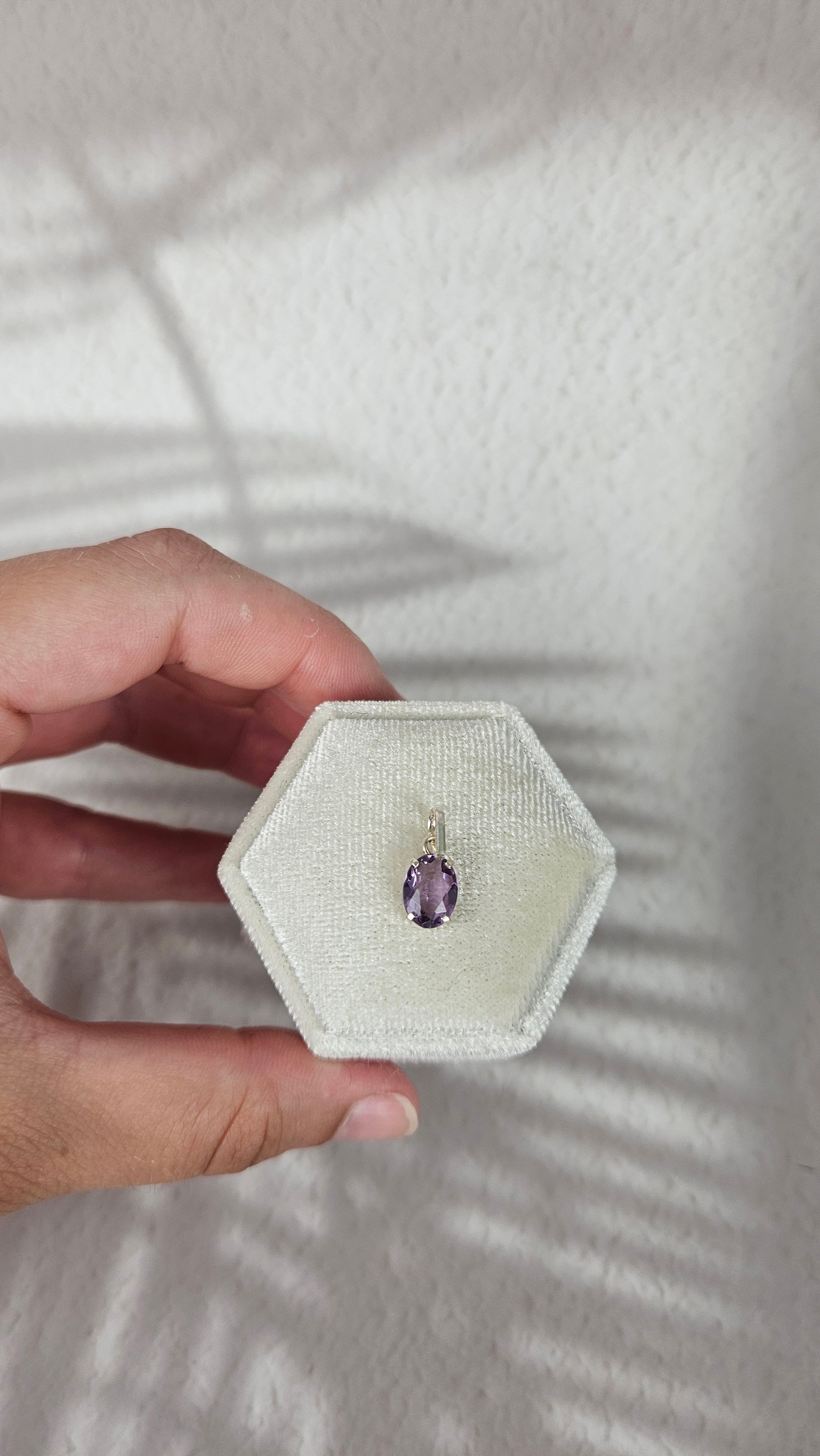 925 Silber faccetierter Amethyst Anhänger (39hj)