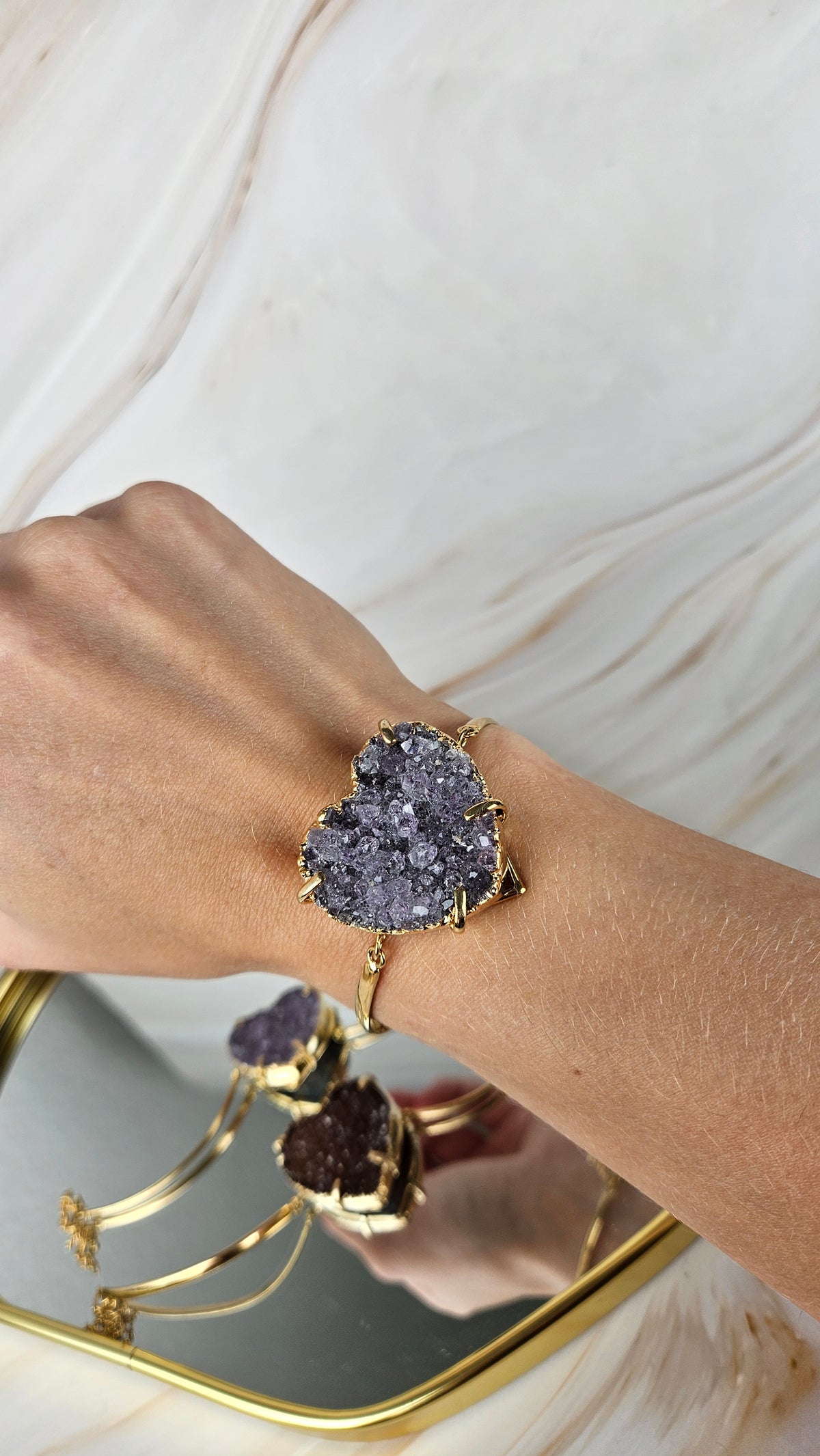 Druzy Amethyst Armband mit Verschluss (29aa)