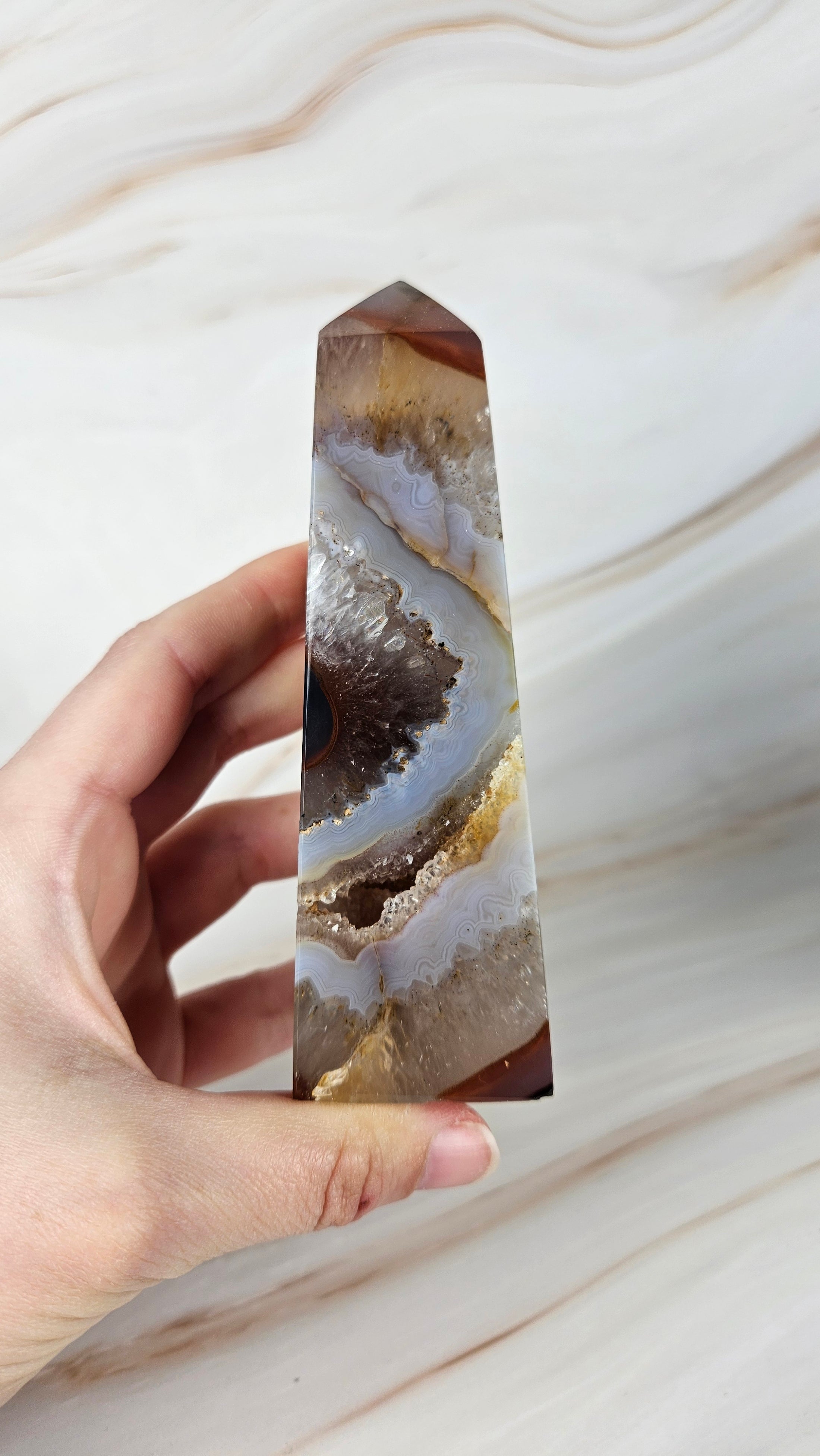Druzy Achat Spitze (59dit)
