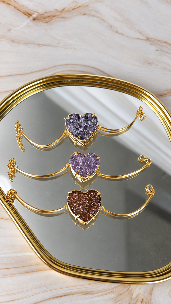 Druzy Amethyst Armband mit Verschluss (29aa)