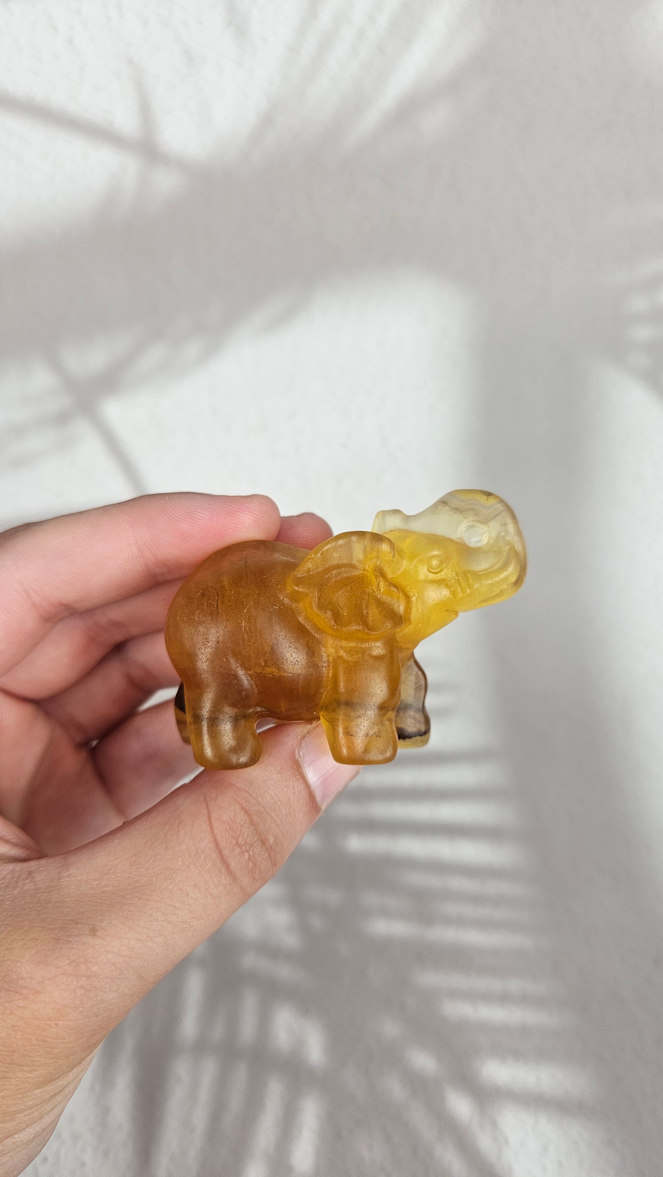 Fluorit Elefanten in Gelb (15elf)