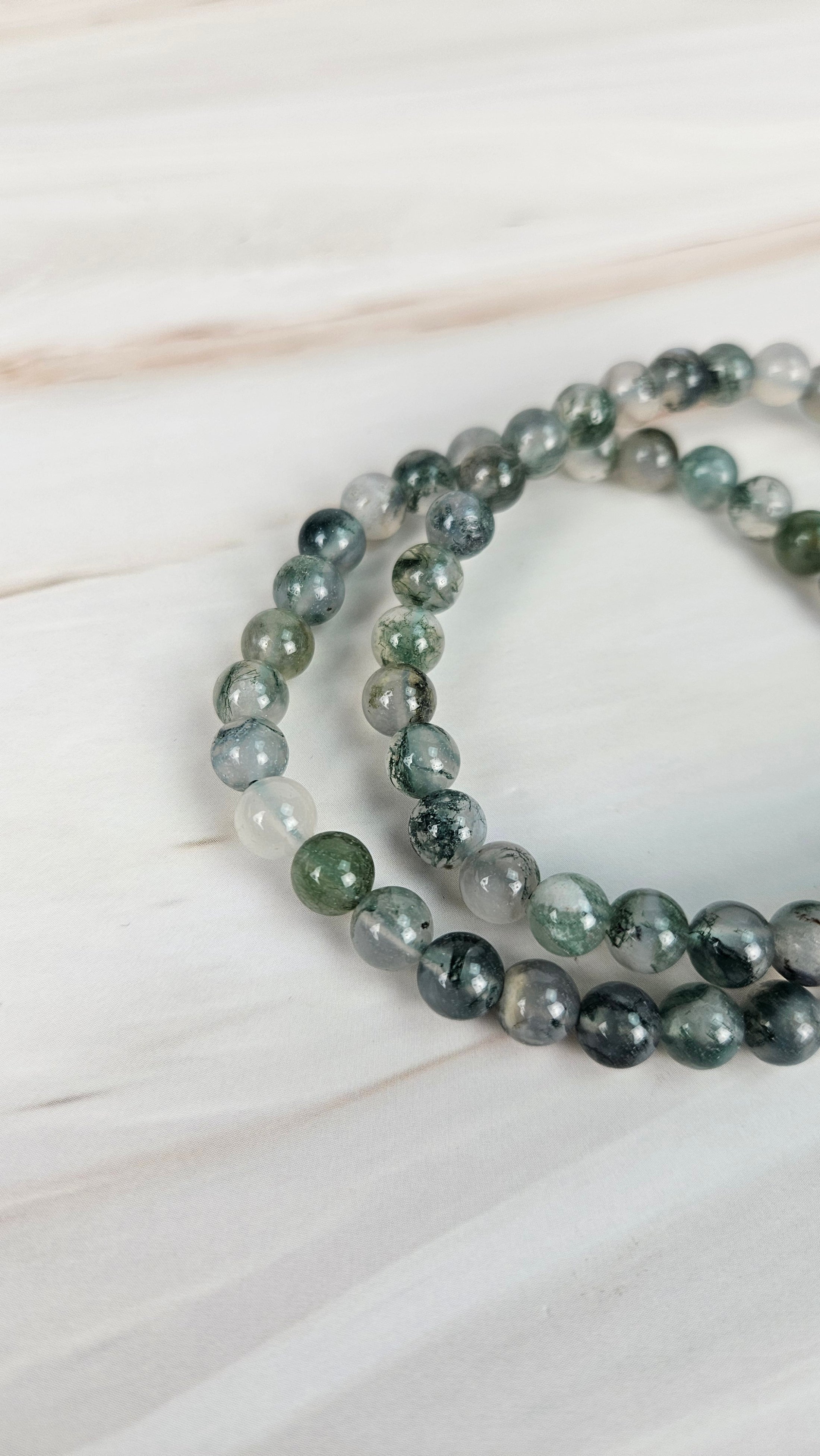 Moosachat Kugelarmband (15so)