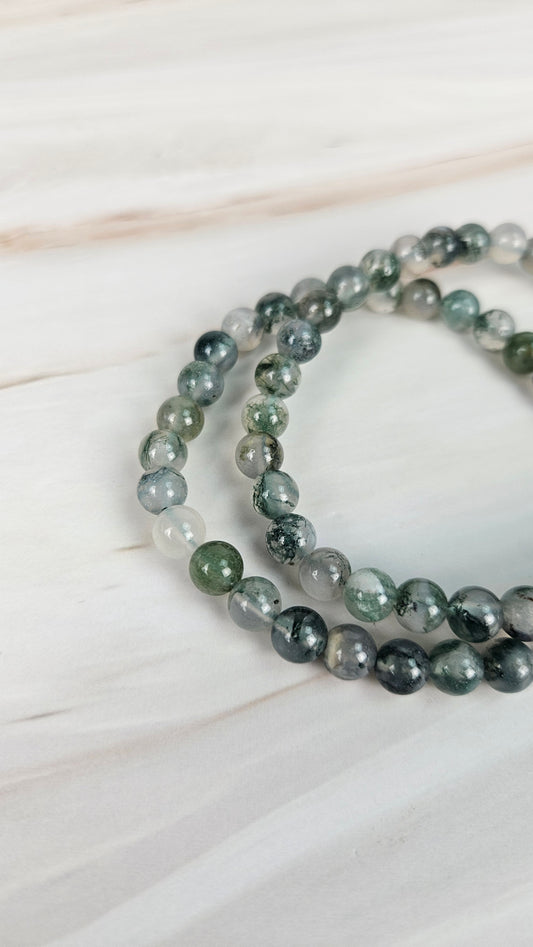 Moosachat Kugelarmband (15so)