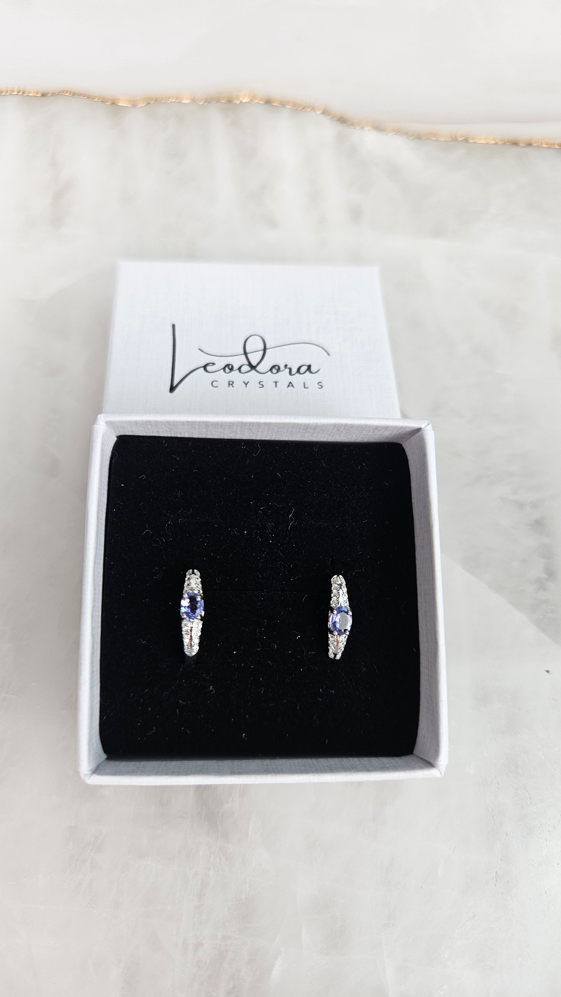 925 Silber Tansanit Ohrringe (36ni)
