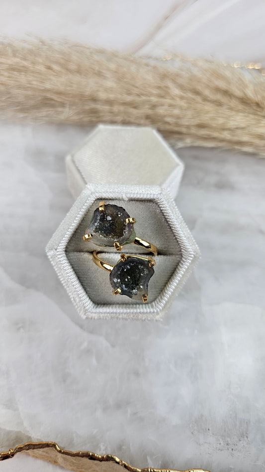 Druzy Geoden Ring in Gold (36jj)